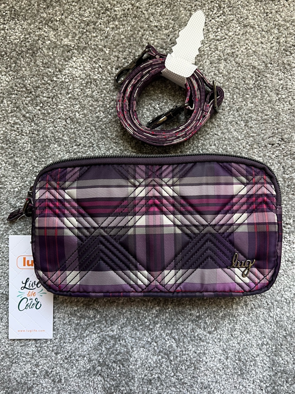 Lug coupe xl tempo plaid plum NWT